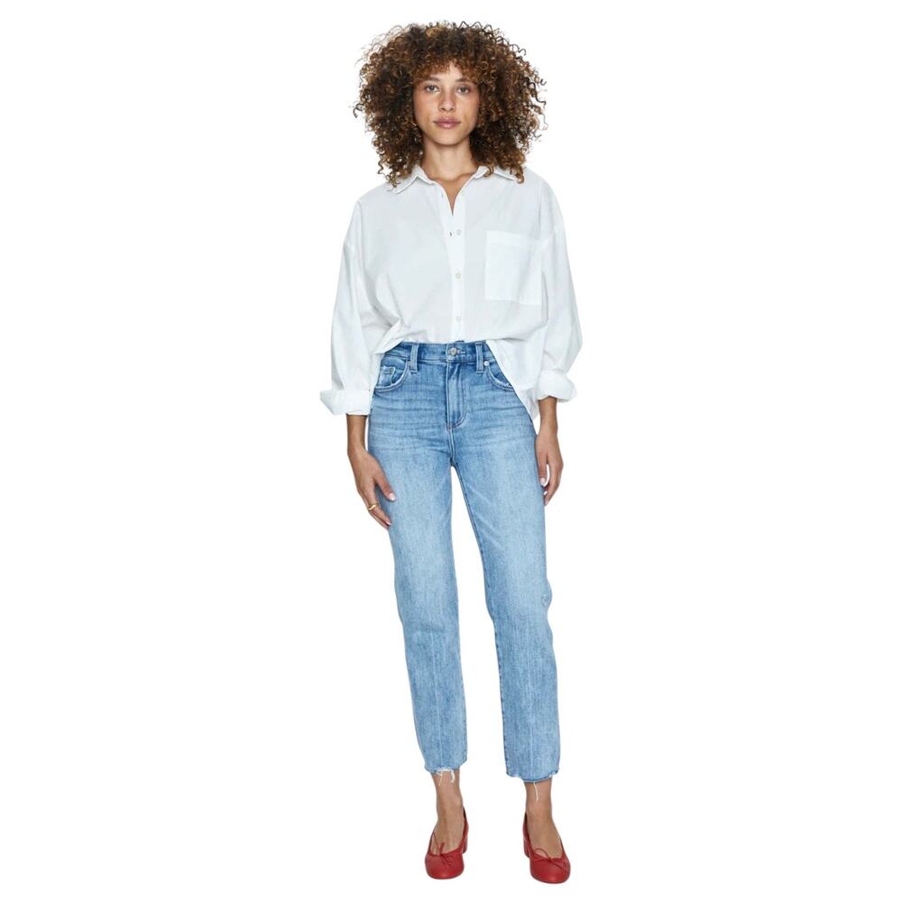 Pistola Jeans Womens 28 Blue Monroe Mid Rise Crop Cigarette Light Wash Straight - Picture 14 of 14